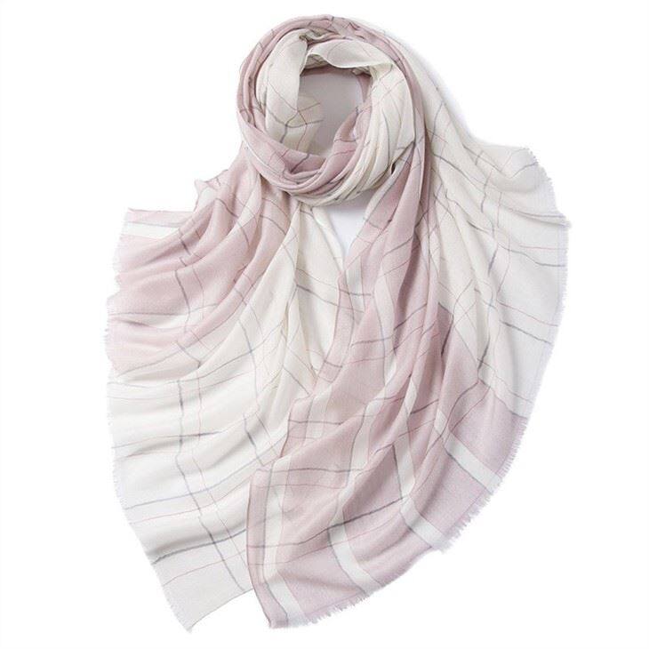 Worsted Checked Plaid Tartan Cashmere Scarf