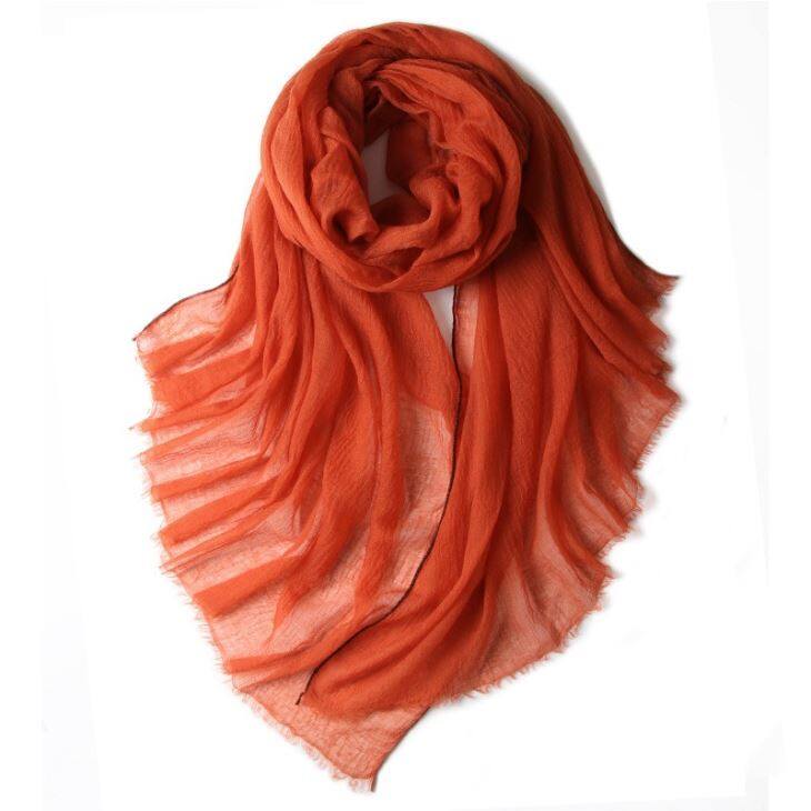 Worsted Solid Color Wool Scarf