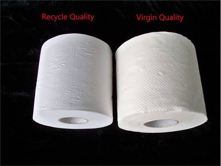 Recycle and Virgin toilet bath tissue roll_(001)