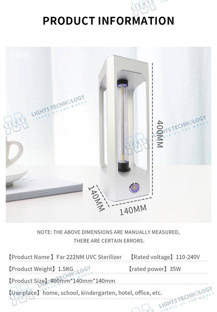 Table Type 222 Nm Uvc Lamp