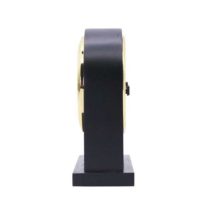 Gold Frame Silver Bottom Black Roman Aluminum Clock Face Black Solid Wood Alarm Clock
