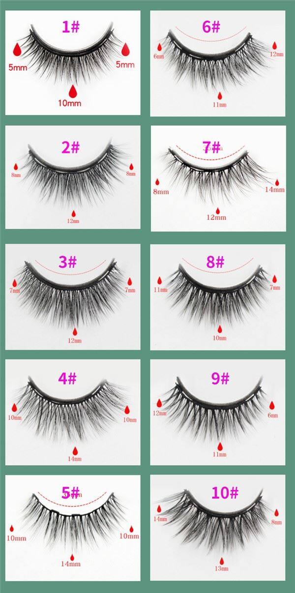10 Pairs Colored Magnetic Lashes