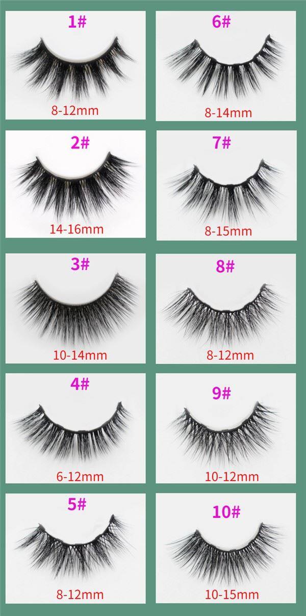 10 Pairs Colored Magnetic Lashes