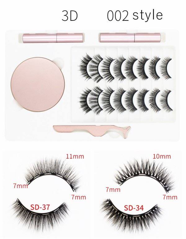 2 Pieces Magentic Eyeliners With 10 Pairs Magnetic Fake Lashes