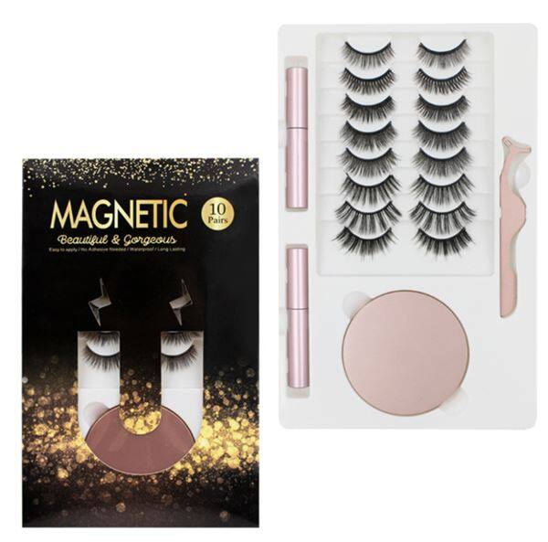 10 쌍의 마그네틱 가짜 속눈썹이있는 2 조각 Magentic Eyeliners