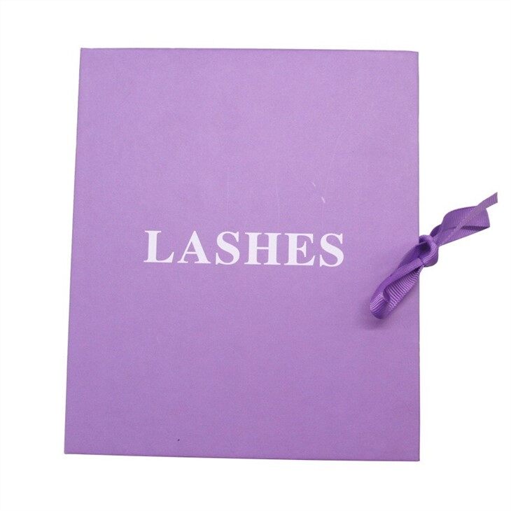 3 Pairs Purple Color Eyelashes Packing Box With Applicator