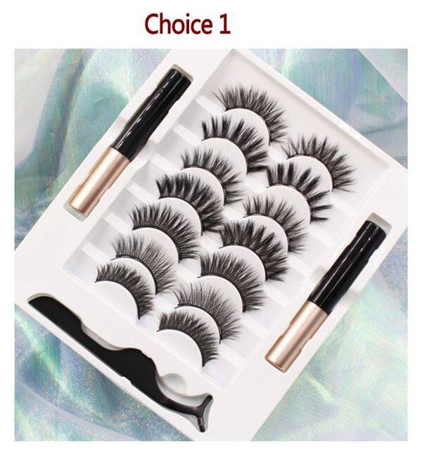7 Pairs Magnetic Eyelashes With 2 Eyeliners
