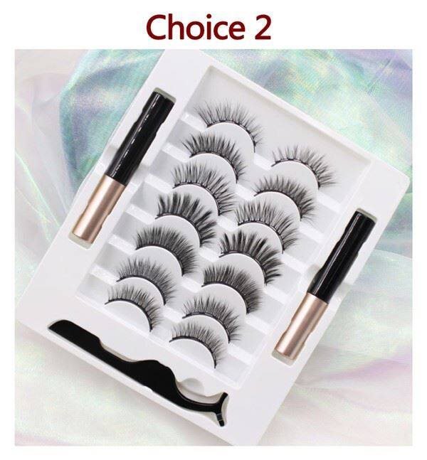 7 Pairs Magnetic Eyelashes With 2 Eyeliners