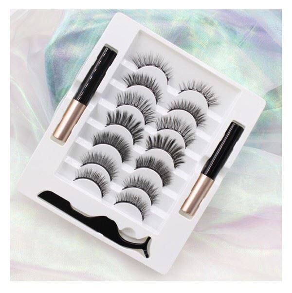 7 Pairs Magnetic Eyelashes With 2 Eyeliners