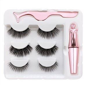 Eyeliner maighnéadach agus trealamh 3 phéire péire