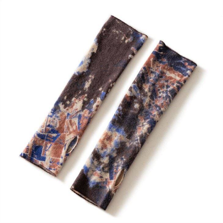 Autumn Winter National Style Printed Double Side Knitted Beanie