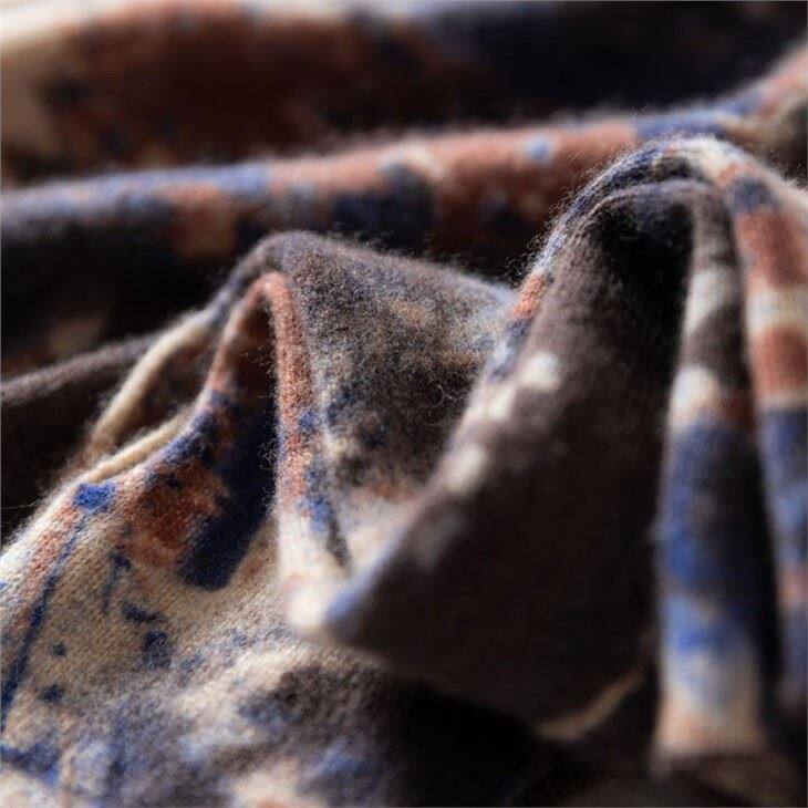 Autumn Winter National Style Printed Double Side Knitted Beanie