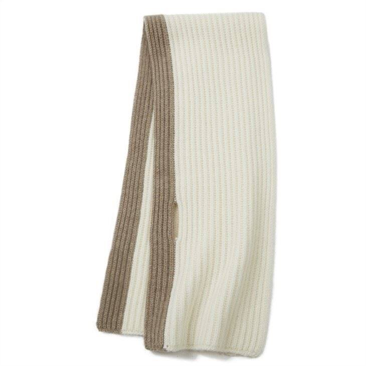 Cashmere Ribbed Knit Scarf