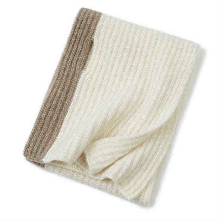 Cashmere Ribbed Knit Scarf