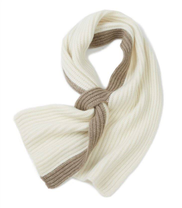 Cashmere Ribbed Knit Scarf