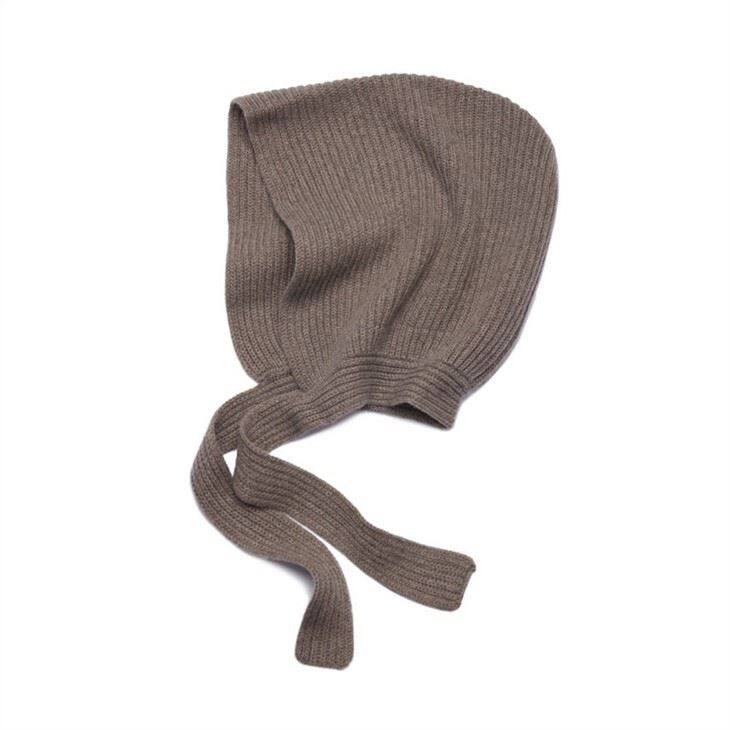 English Rib Knitted Belt Cashmere Beanie Hat