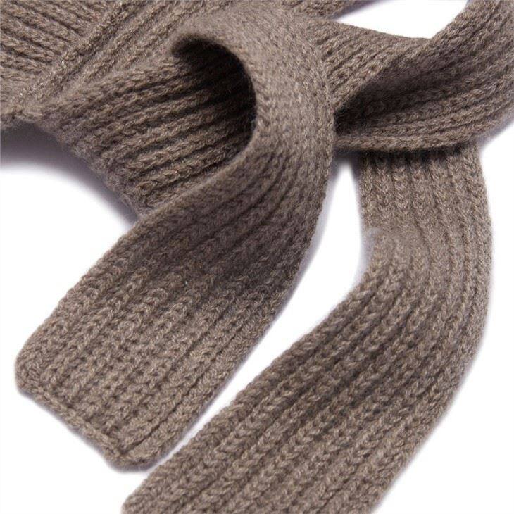 English Rib Knitted Belt Cashmere Beanie Hat