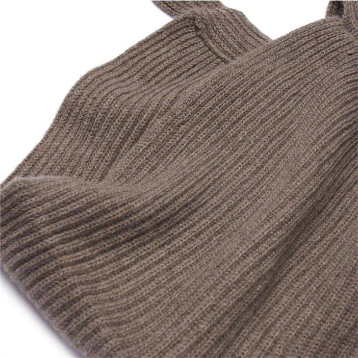 English Rib Knitted Belt Cashmere Beanie Hat