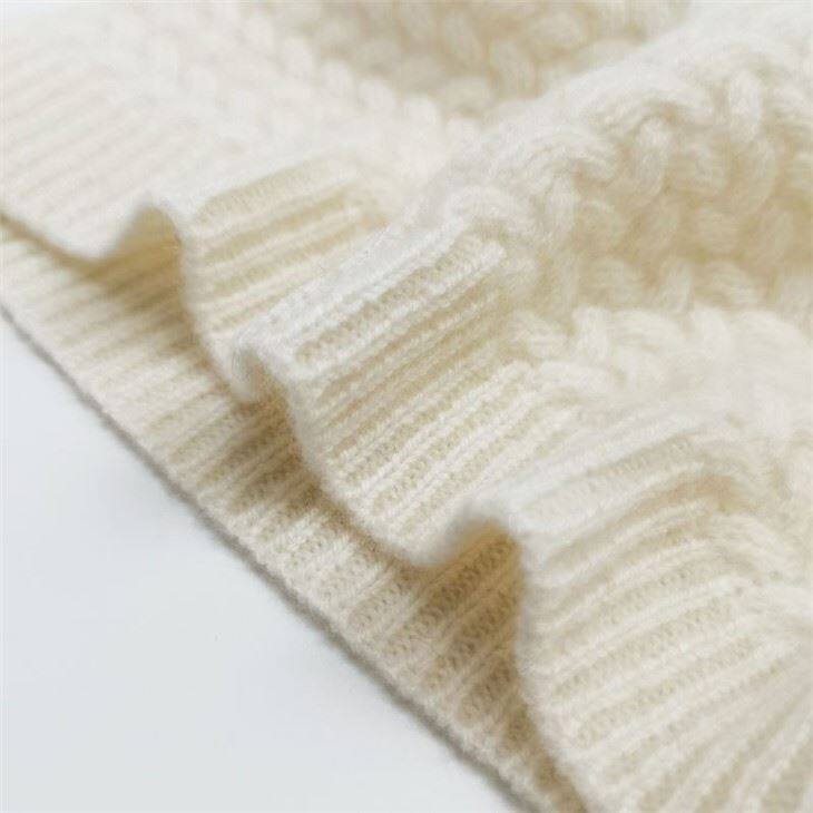 Hand Knitted Non Dyed Cashmere Beanie Hat