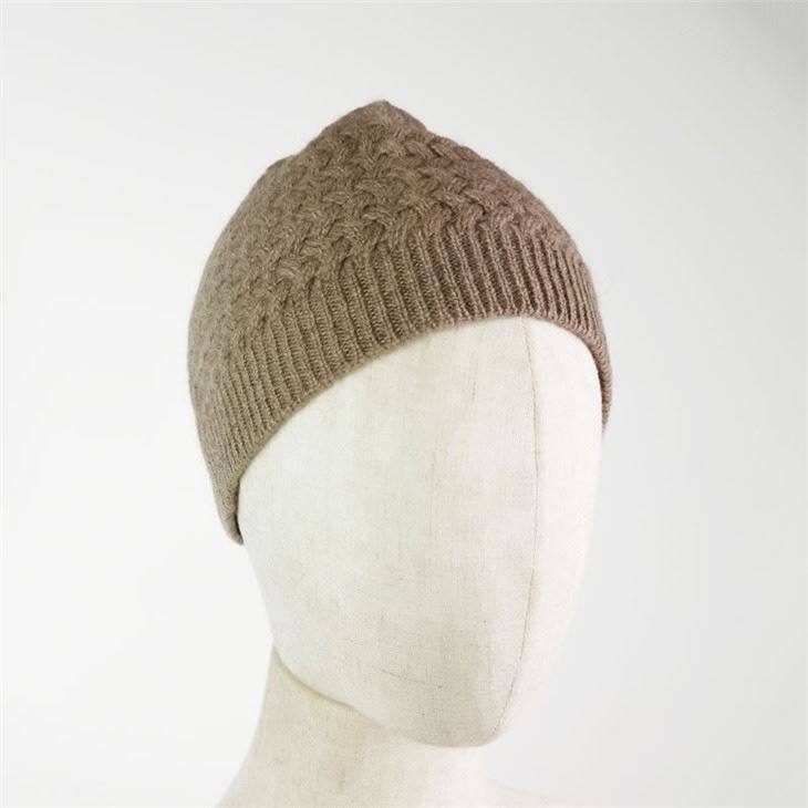 Hand Knitted Non Dyed Cashmere Beanie Hat