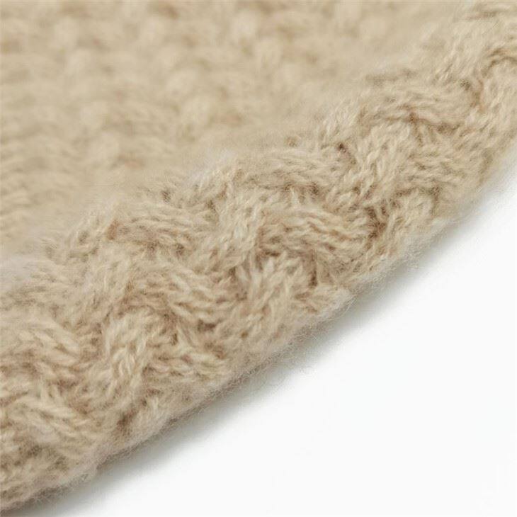 Hand Knitted Non Dyed Cashmere Beanie Hat