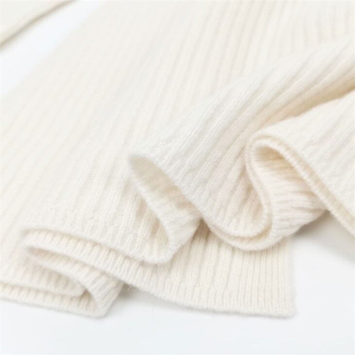 Rib Knitted Bell Sleeve Cashmere Sweater
