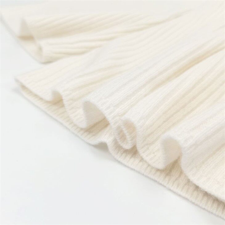 Rib Knitted Bell Sleeve Cashmere Sweater