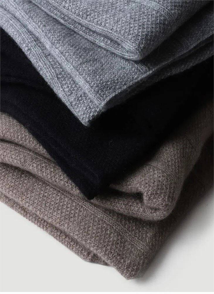 Solid Color Knitted Widened Cashmere Scarf