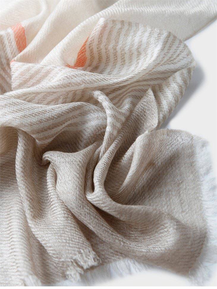 Summer Thin Striped Women Cashmere Scarf