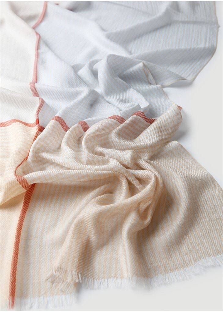 Summer Thin Striped Women Cashmere Scarf