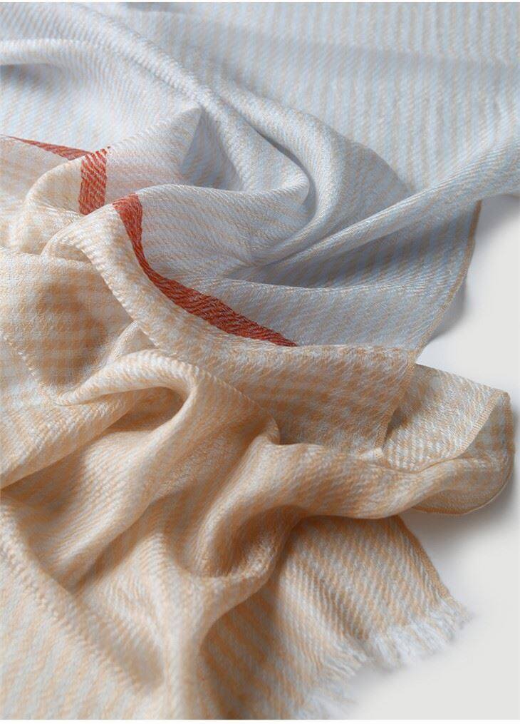 Summer Thin Striped Women Cashmere Scarf
