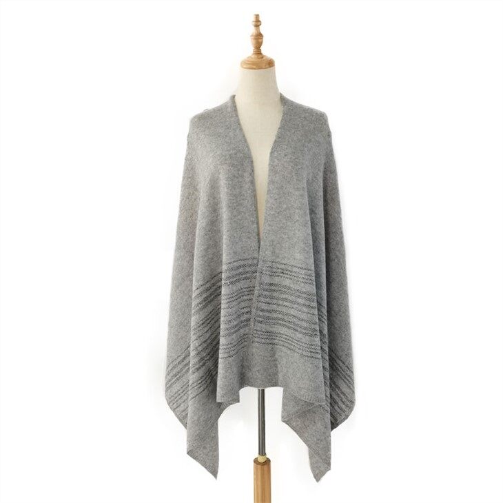 وشاح كشمير رمادي كبير