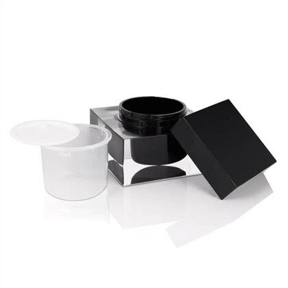 Empty Square Refillable Cosmetic Jar and Cosmetic Bottle