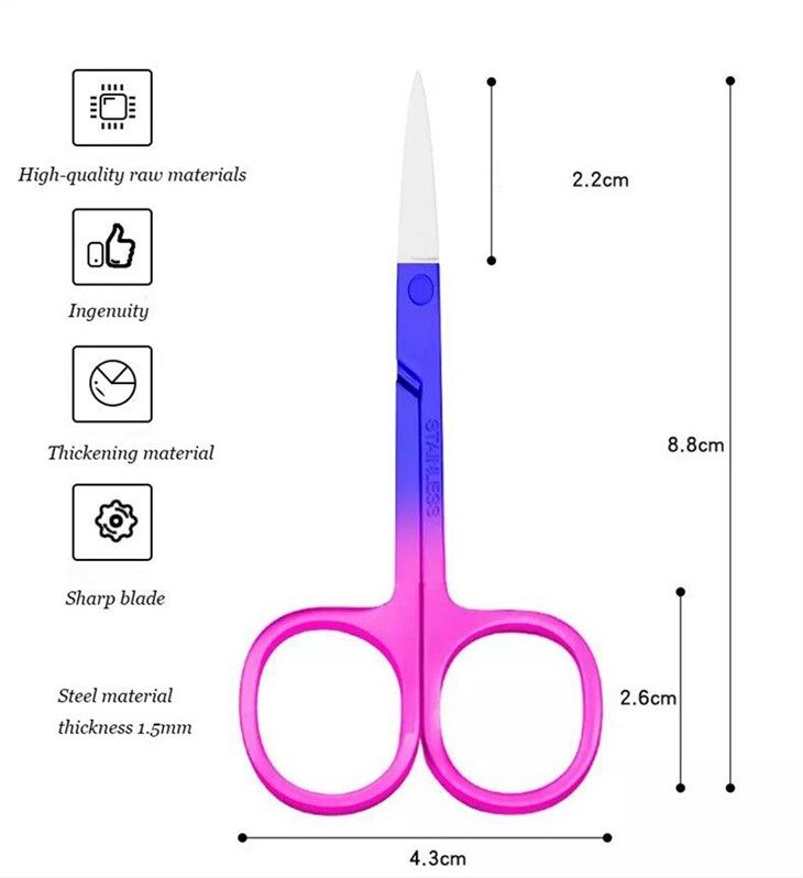 eyebrow scissors size
