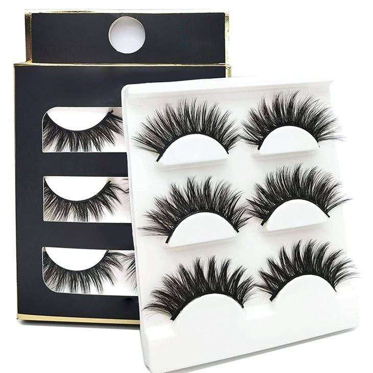 3 пары ресниц в форме кошачьего глаза