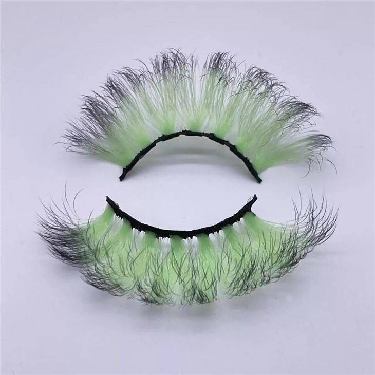 green fuax mink eyelashes