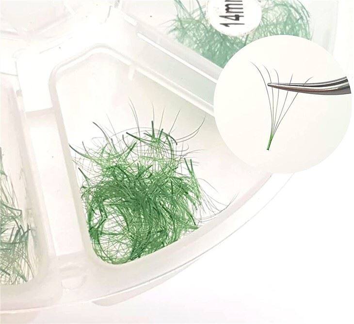 green loose fan lashes