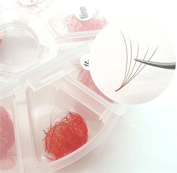 red loose fan lashes