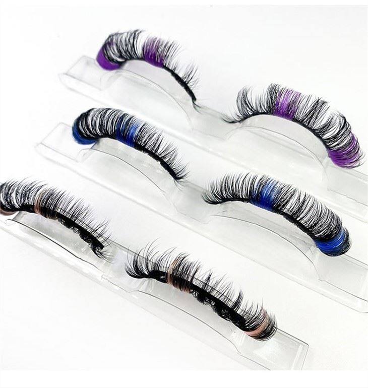 3pairs color strip lash