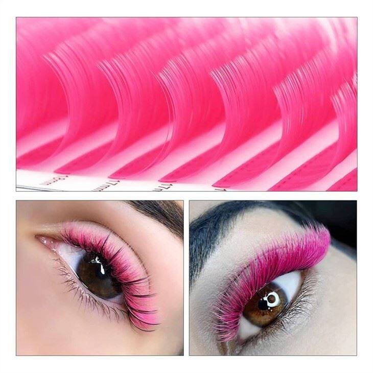 rose pink classic lashes extension