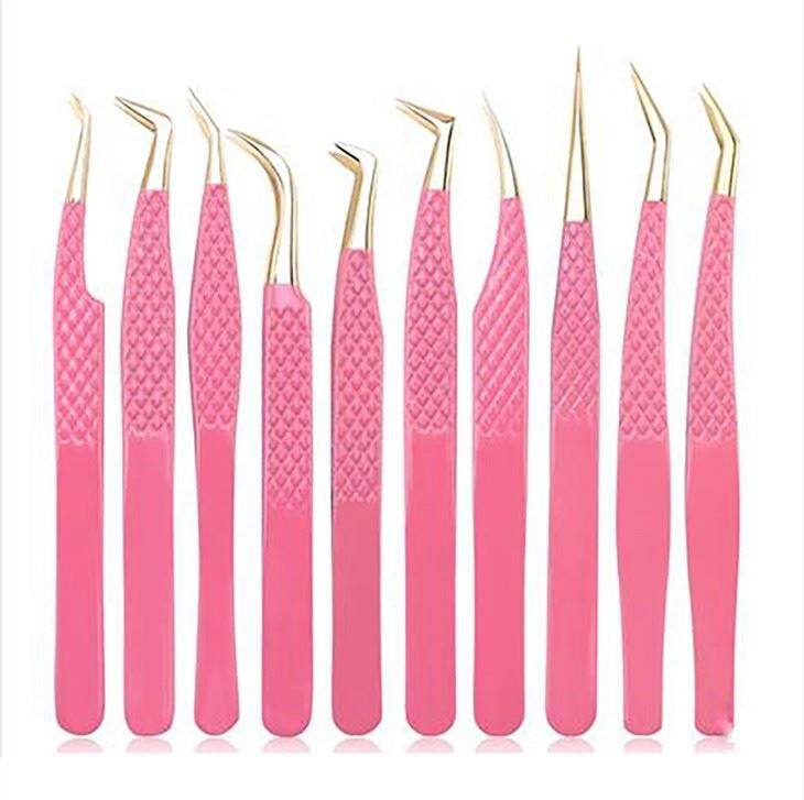 pink tweezers for lash extension