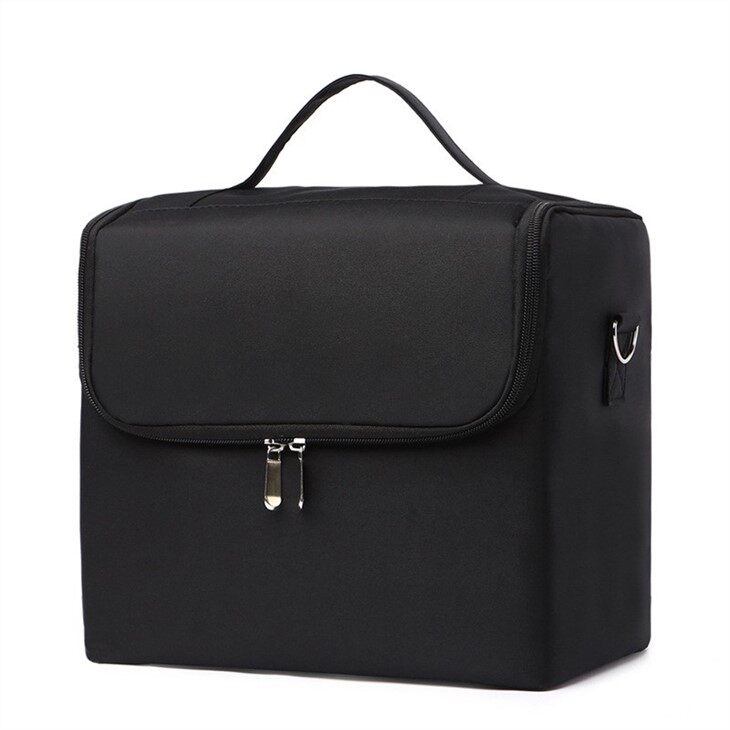 black makeup handbag