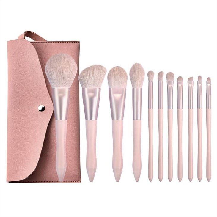 pink makeup brushes