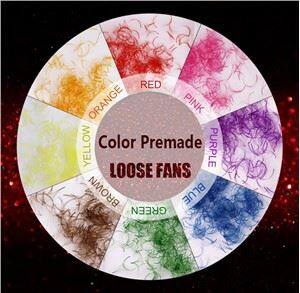 Цветные готовые рассыпчатые веерные ресницы