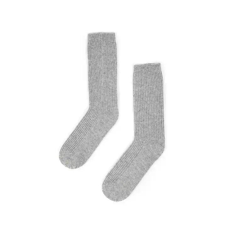 Custom Plain Knit Women Winter Cashmere Socks