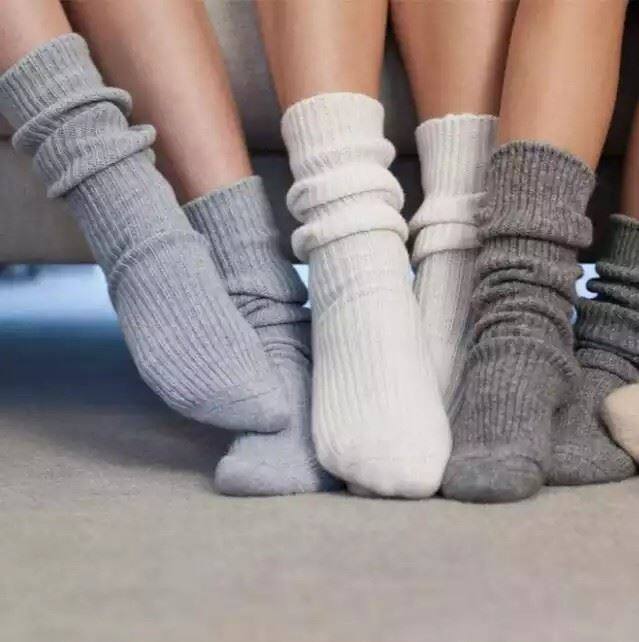 Custom Plain Knit Women Winter Cashmere Socks