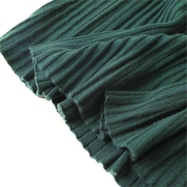 Elegant Over-The-Knee Knit Sweater Long Dress