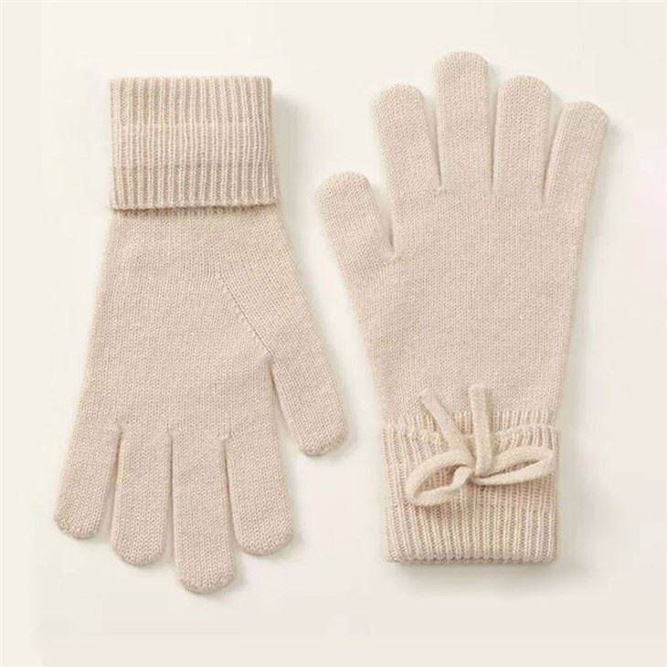 Lady Bowknot Winter Warm Cashmere Gloves