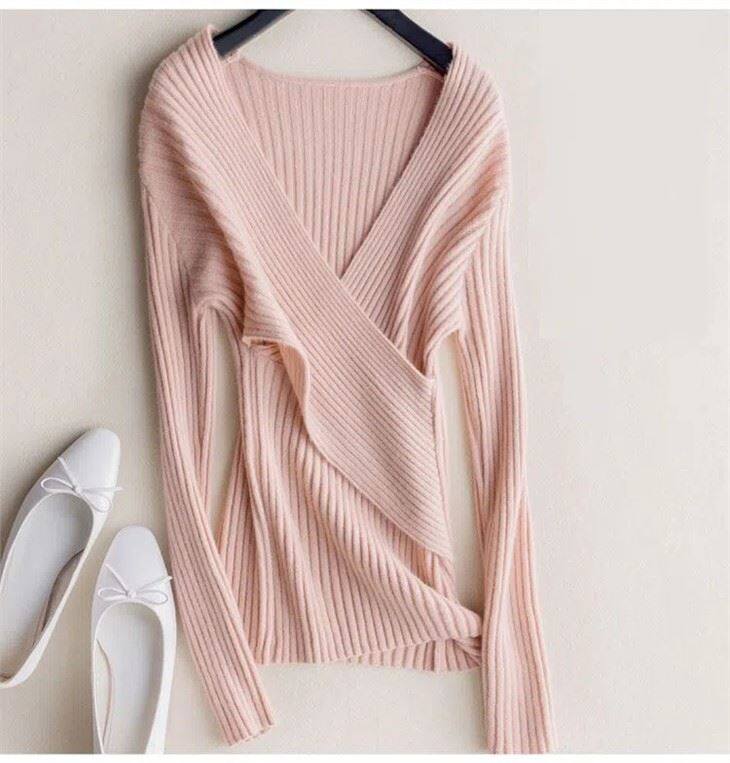 Lady Cashmere V Neck Wrap Sweater