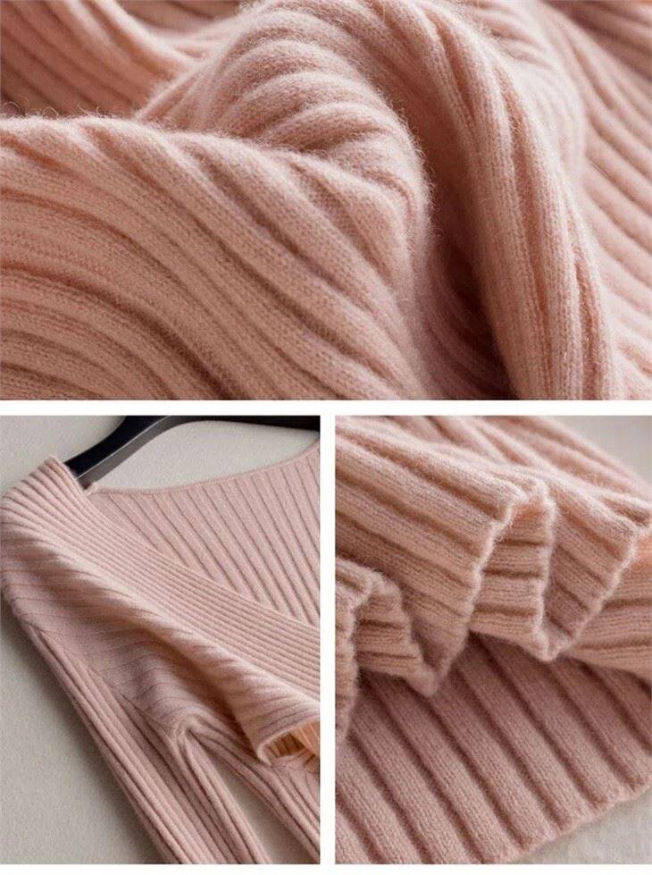 Lady Cashmere V Neck Wrap Sweater